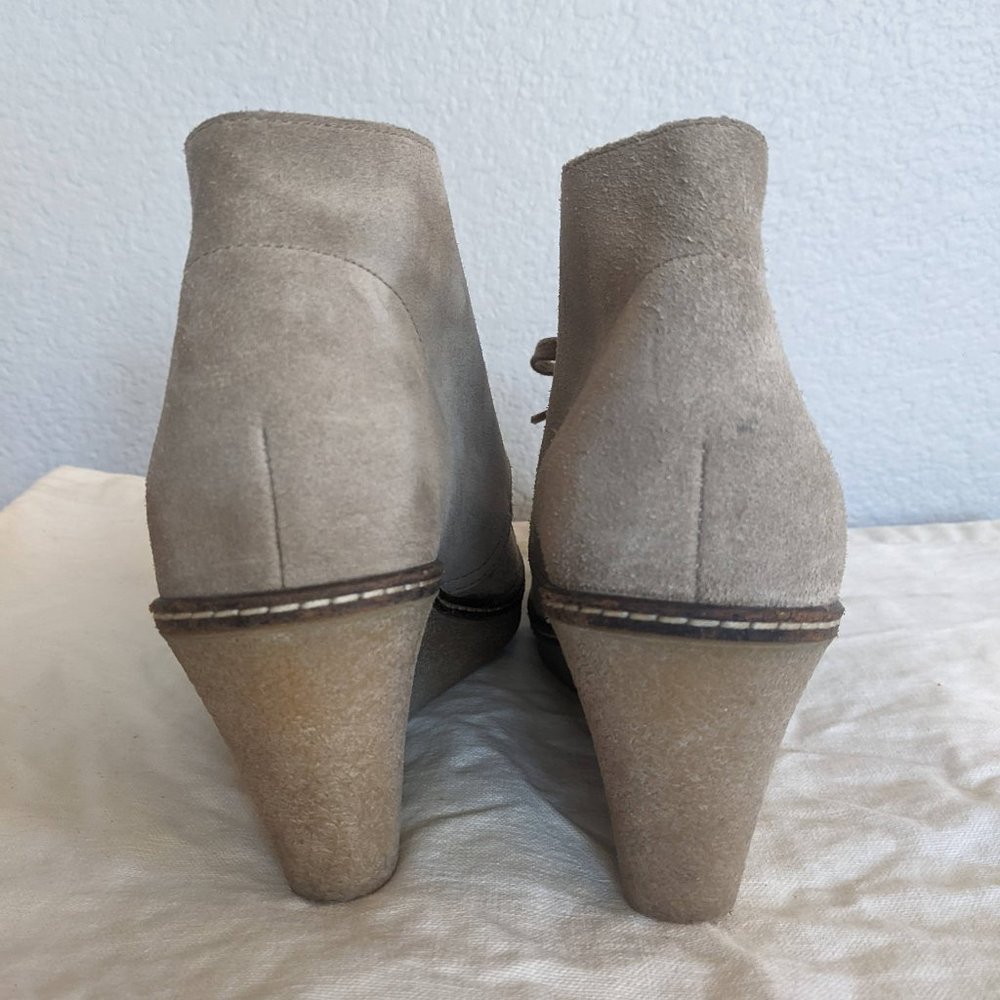 J. Crew MacAlister Wedge Boots Booties in Beige Light Brown Suede - Picture 3 of 11